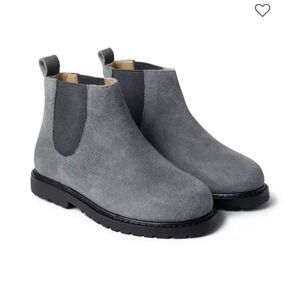 🔥Janie and Jack Gray Black Chelsea Boots with Suede Upper Sz 9 New